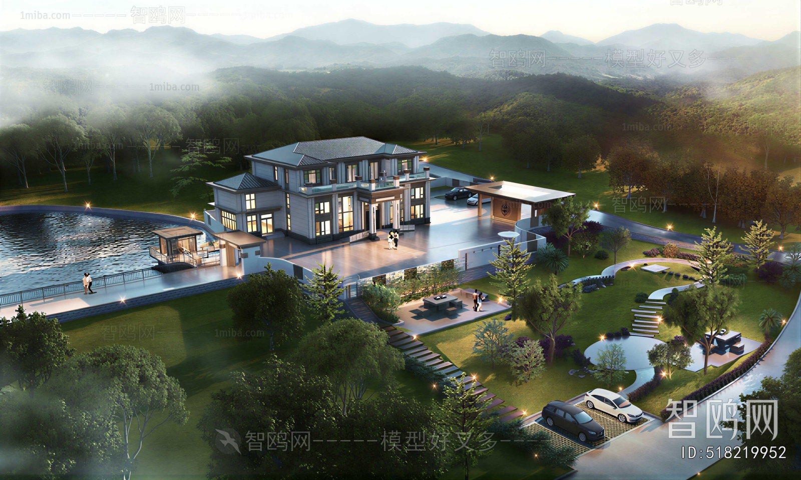 Modern Architectural Bird's-eye View Planning