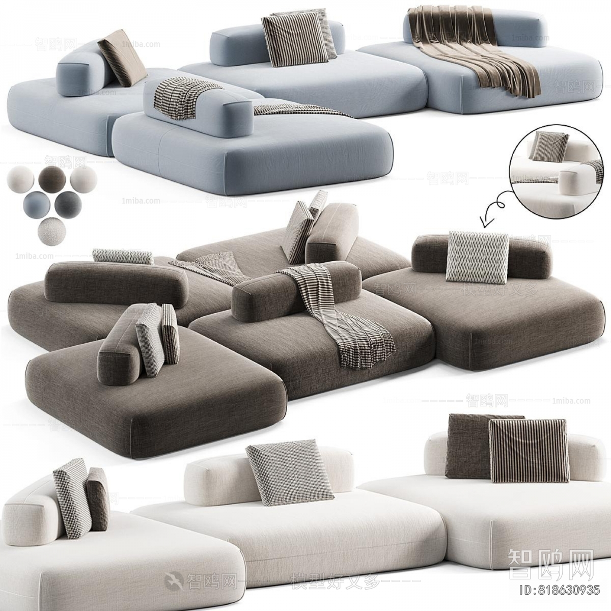 Modern Multi Person Sofa
