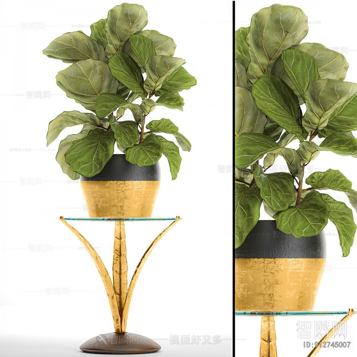 Modern Potted Green Plant