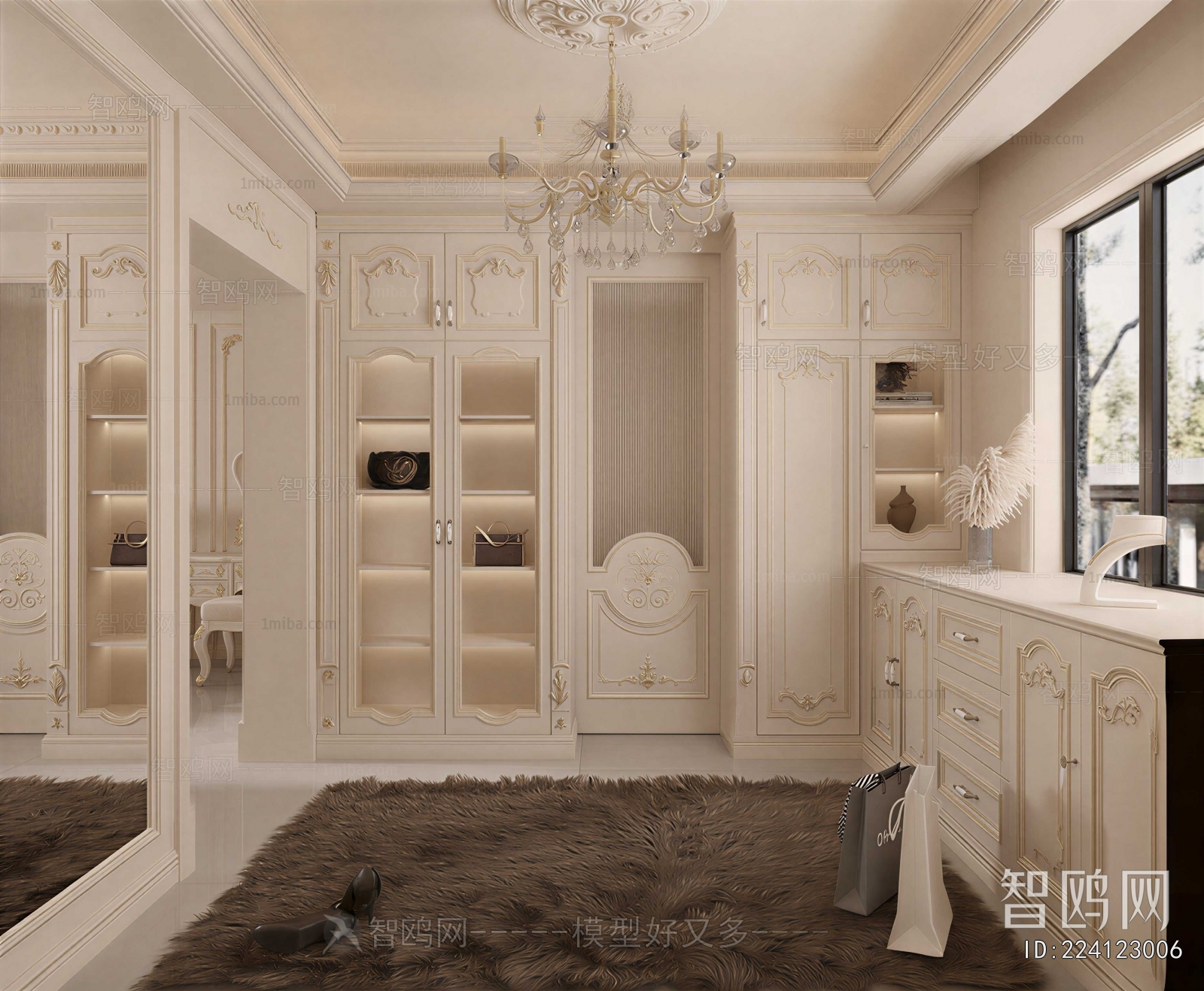 Simple European Style Clothes Storage Area