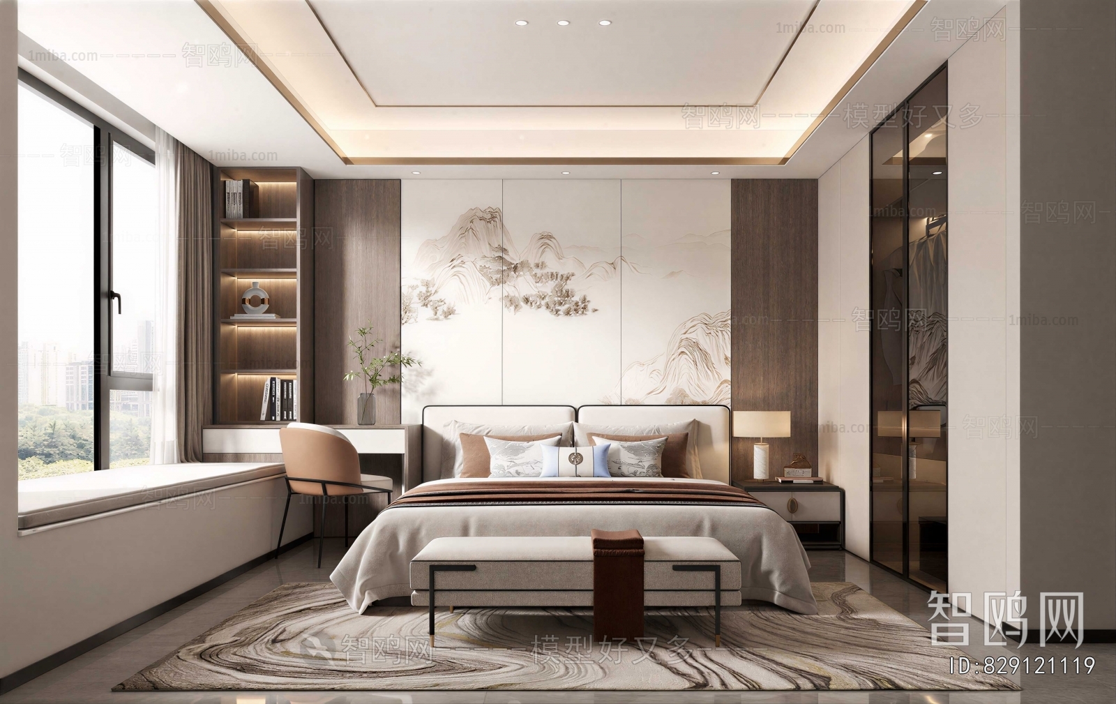 New Chinese Style Bedroom