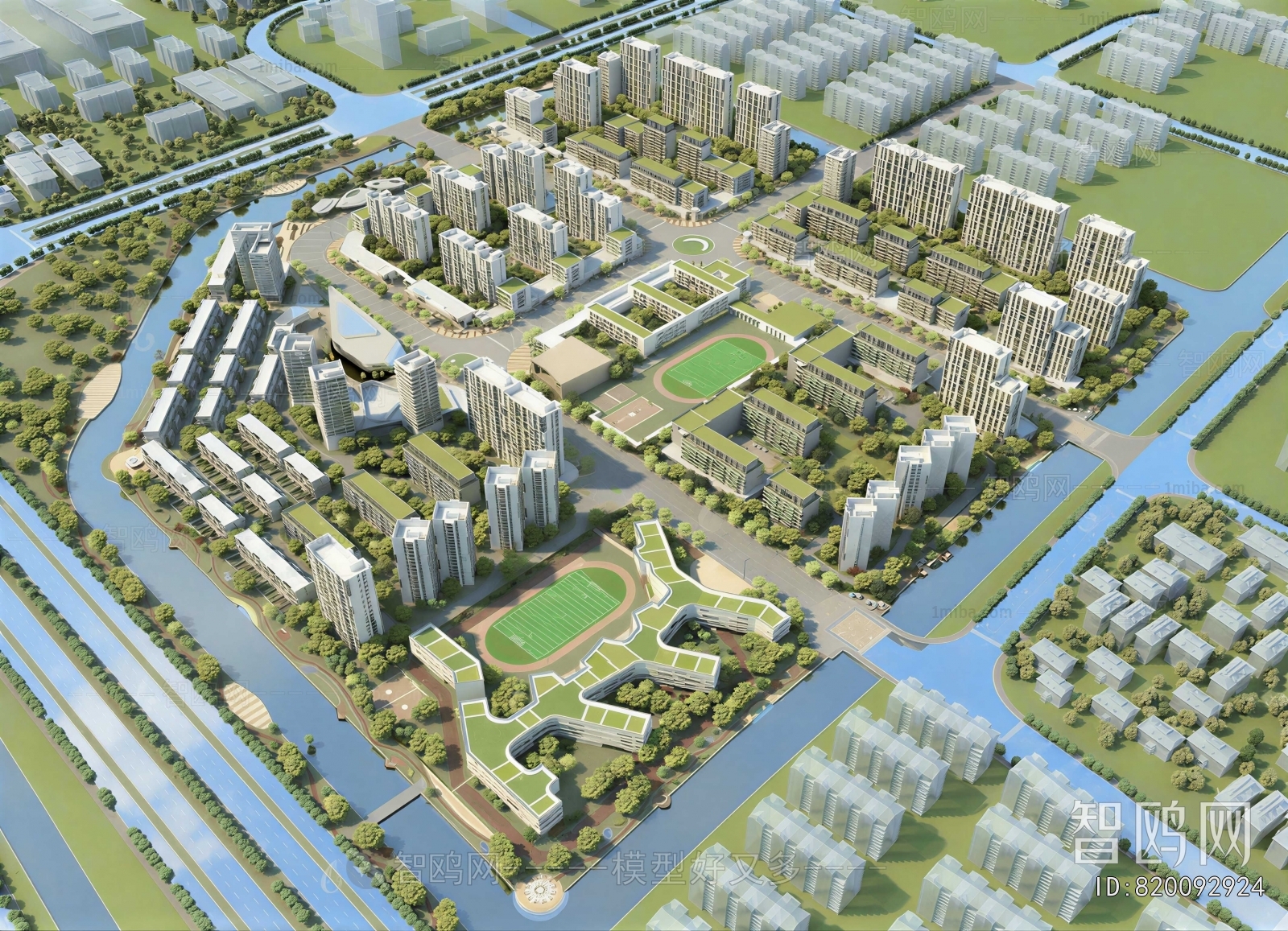 Modern Architectural Bird's-eye View Planning