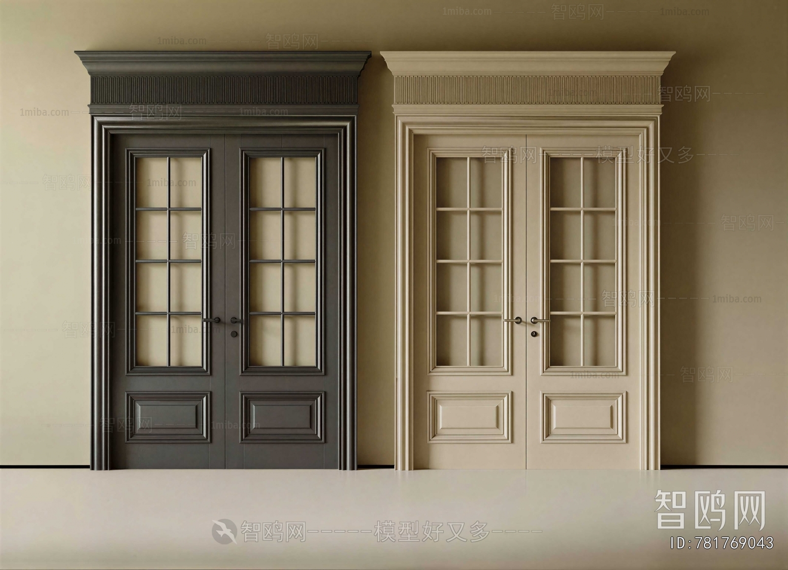 Simple European Style Double Door