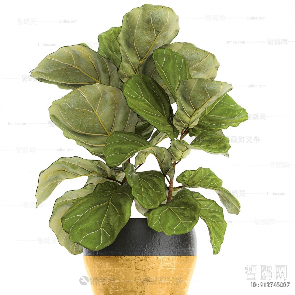 Modern Potted Green Plant