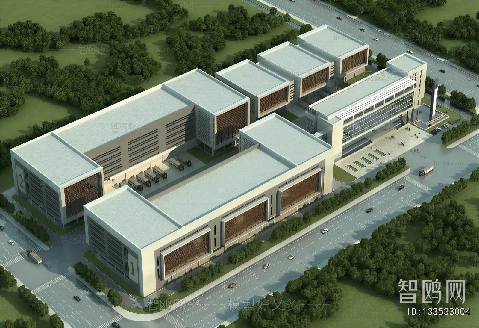 Modern Architectural Bird's-eye View Planning