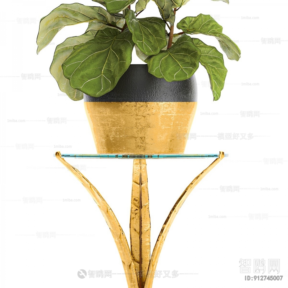 Modern Potted Green Plant