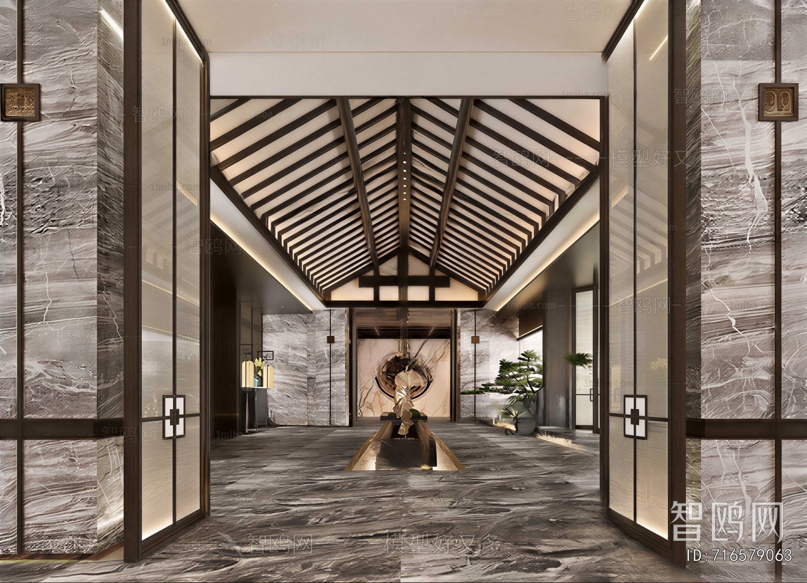 New Chinese Style Office Reception Desk