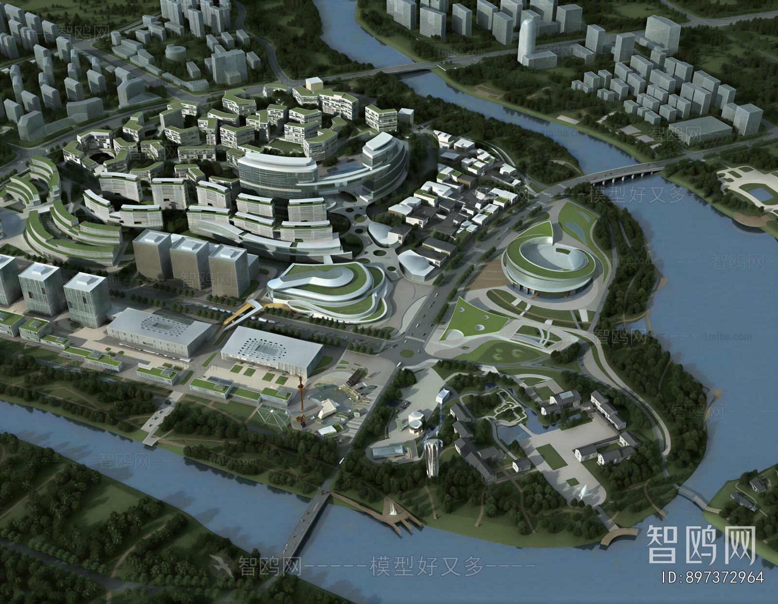 Modern Architectural Bird's-eye View Planning
