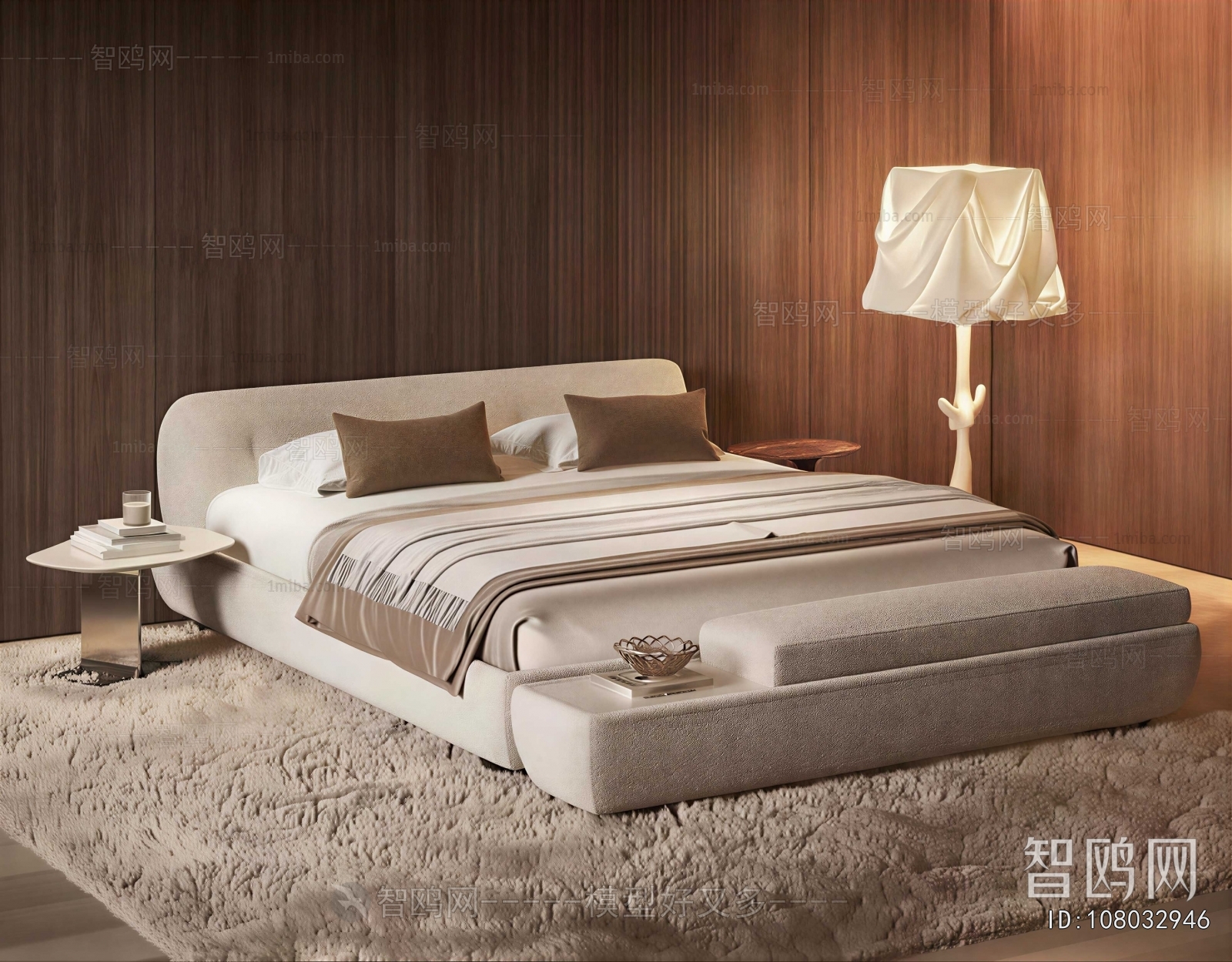 Modern French Style Double Bed