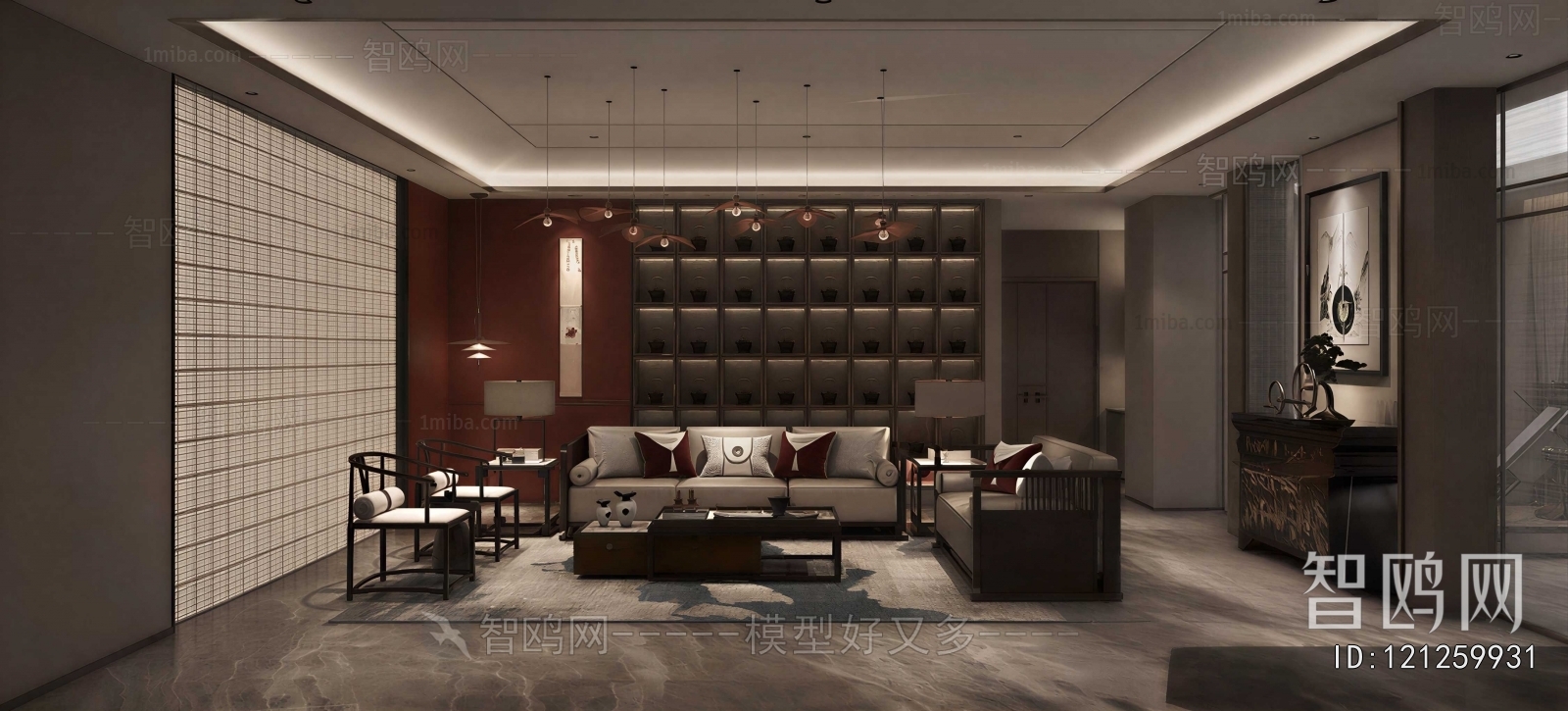 New Chinese Style A Living Room
