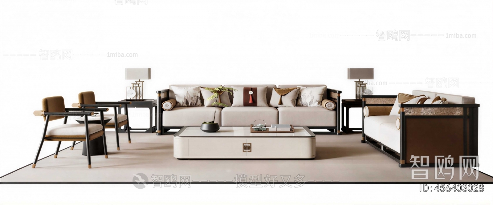 New Chinese Style Sofa Combination