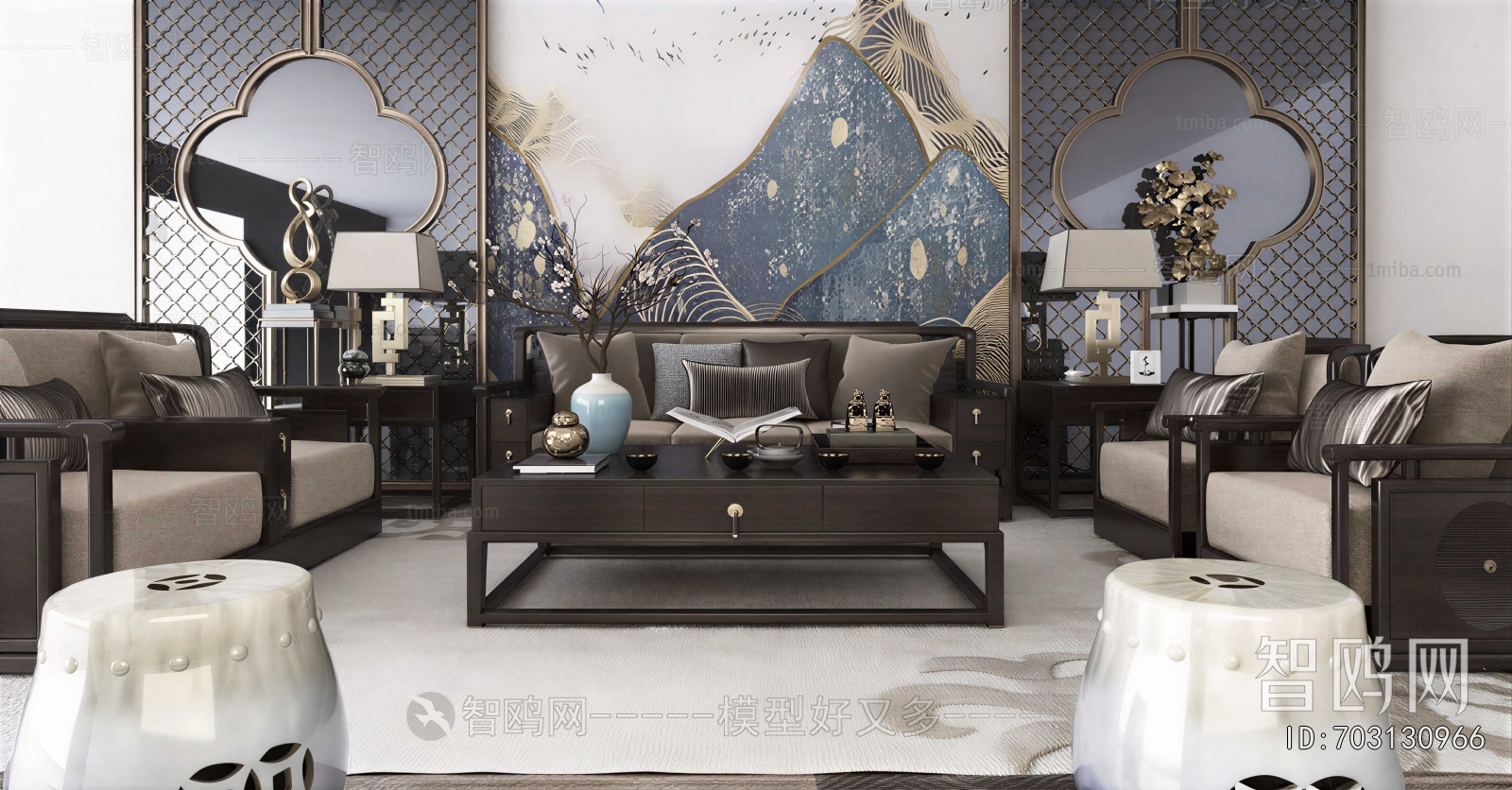 New Chinese Style Sofa Combination