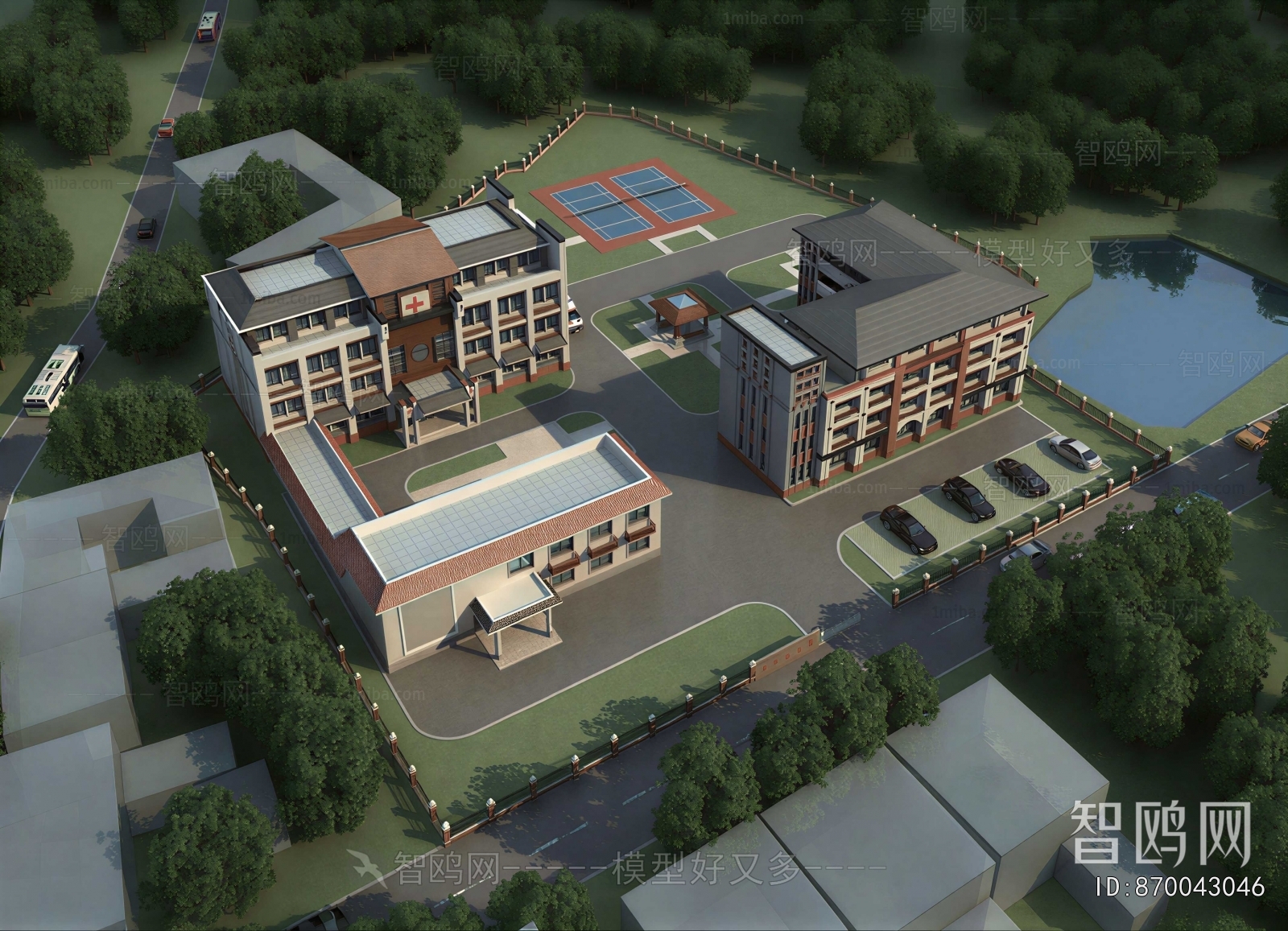 Modern Architectural Bird's-eye View Planning
