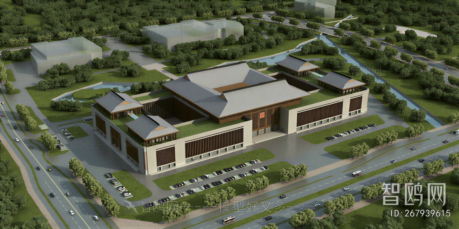 Modern Architectural Bird's-eye View Planning