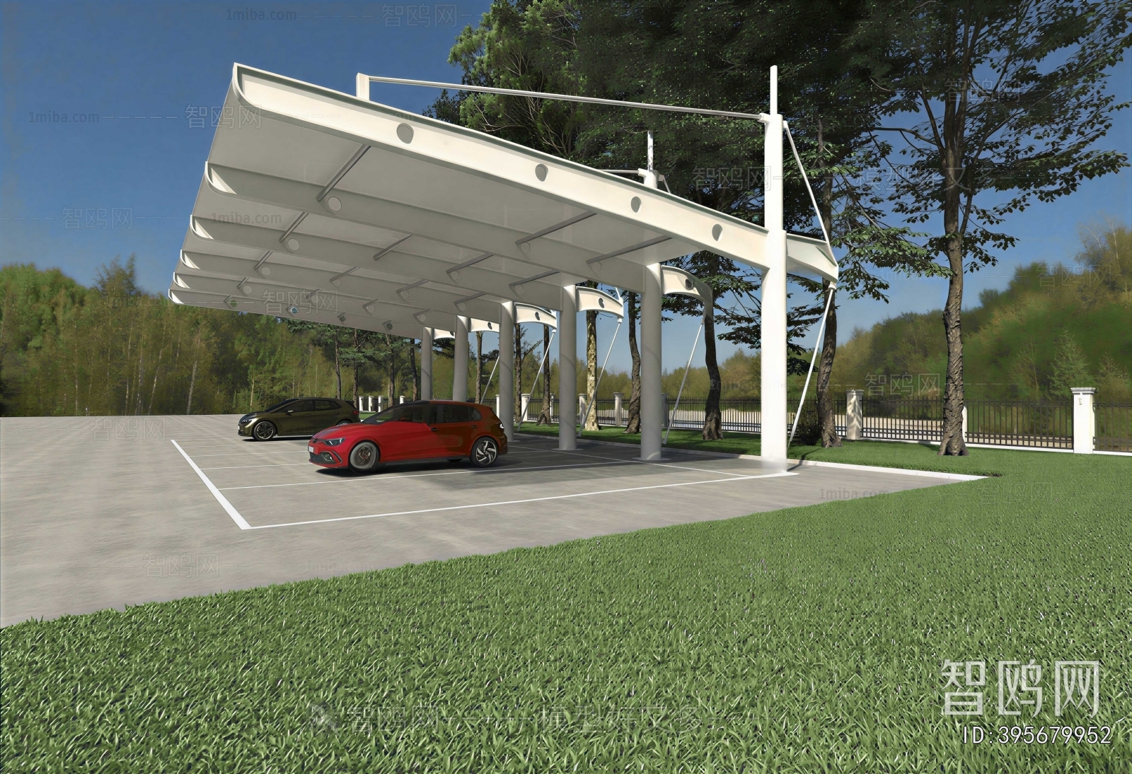 Modern Outdoor Parking Lot
