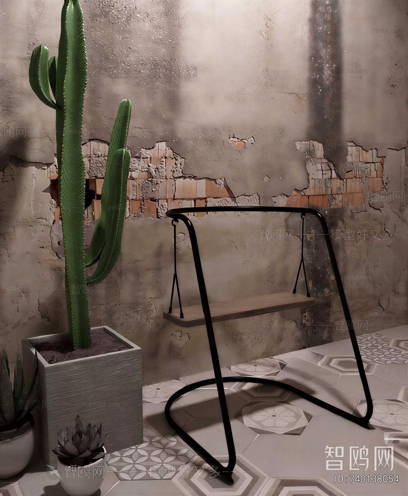 Modern Ground Green Plant Potted Plants