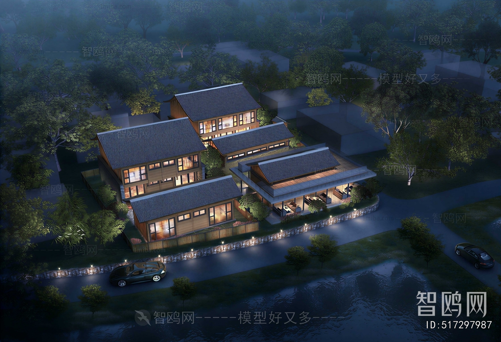 Modern Architectural Bird's-eye View Planning