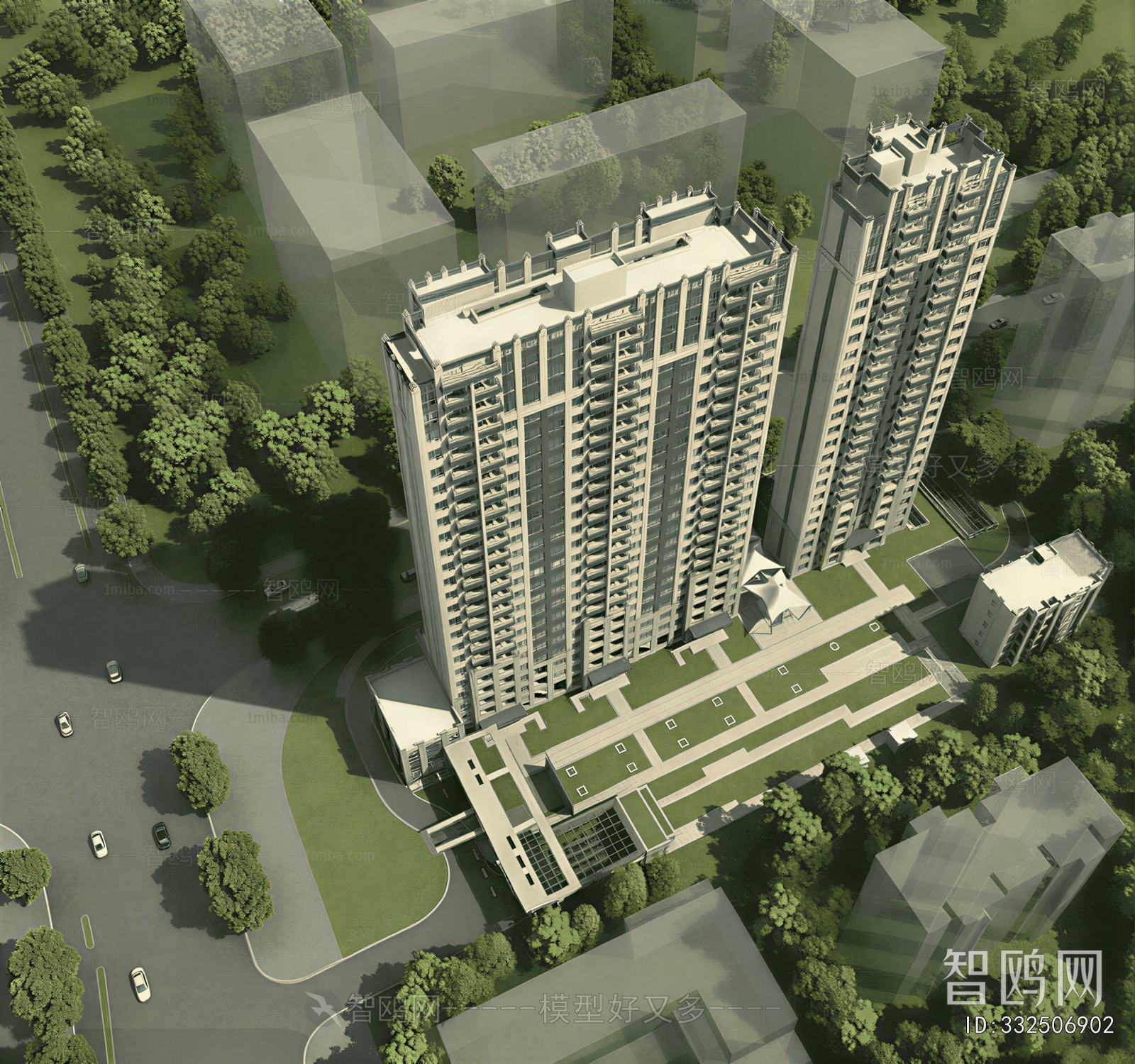 Modern Architectural Bird's-eye View Planning
