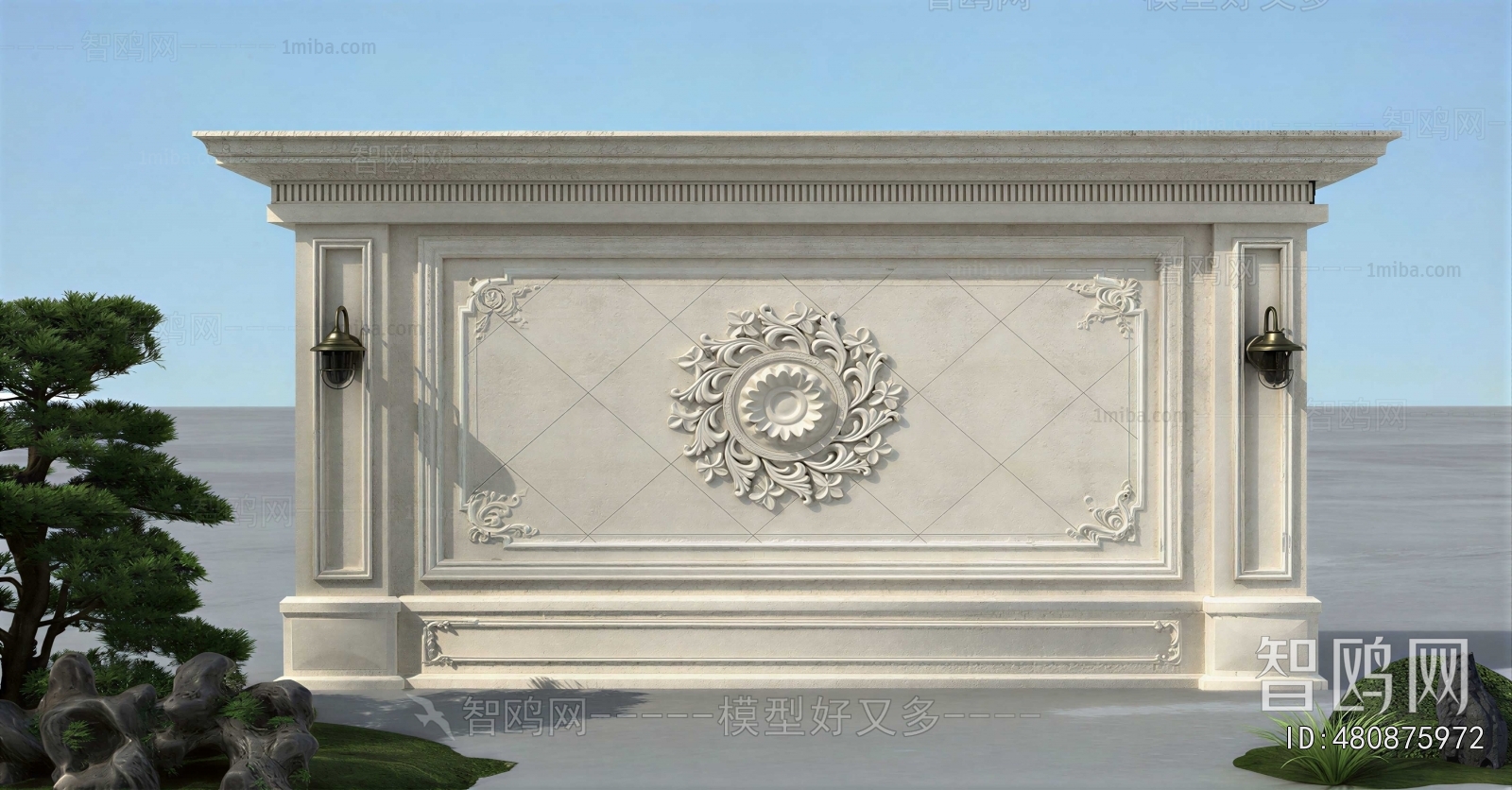 French Style Landscape Wall