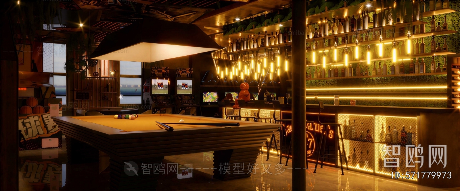 Modern Billiard Room