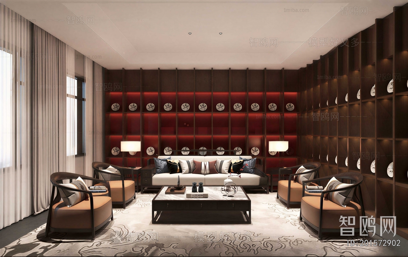 New Chinese Style A Living Room