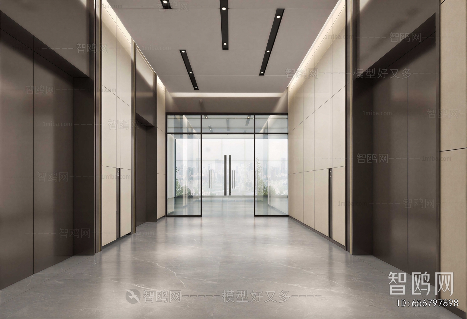 Modern Office Elevator Hall