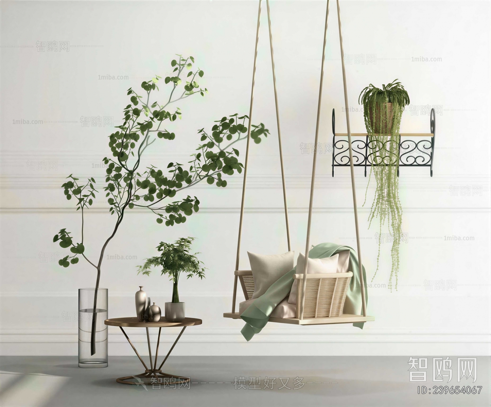 Modern Potted Green Plant