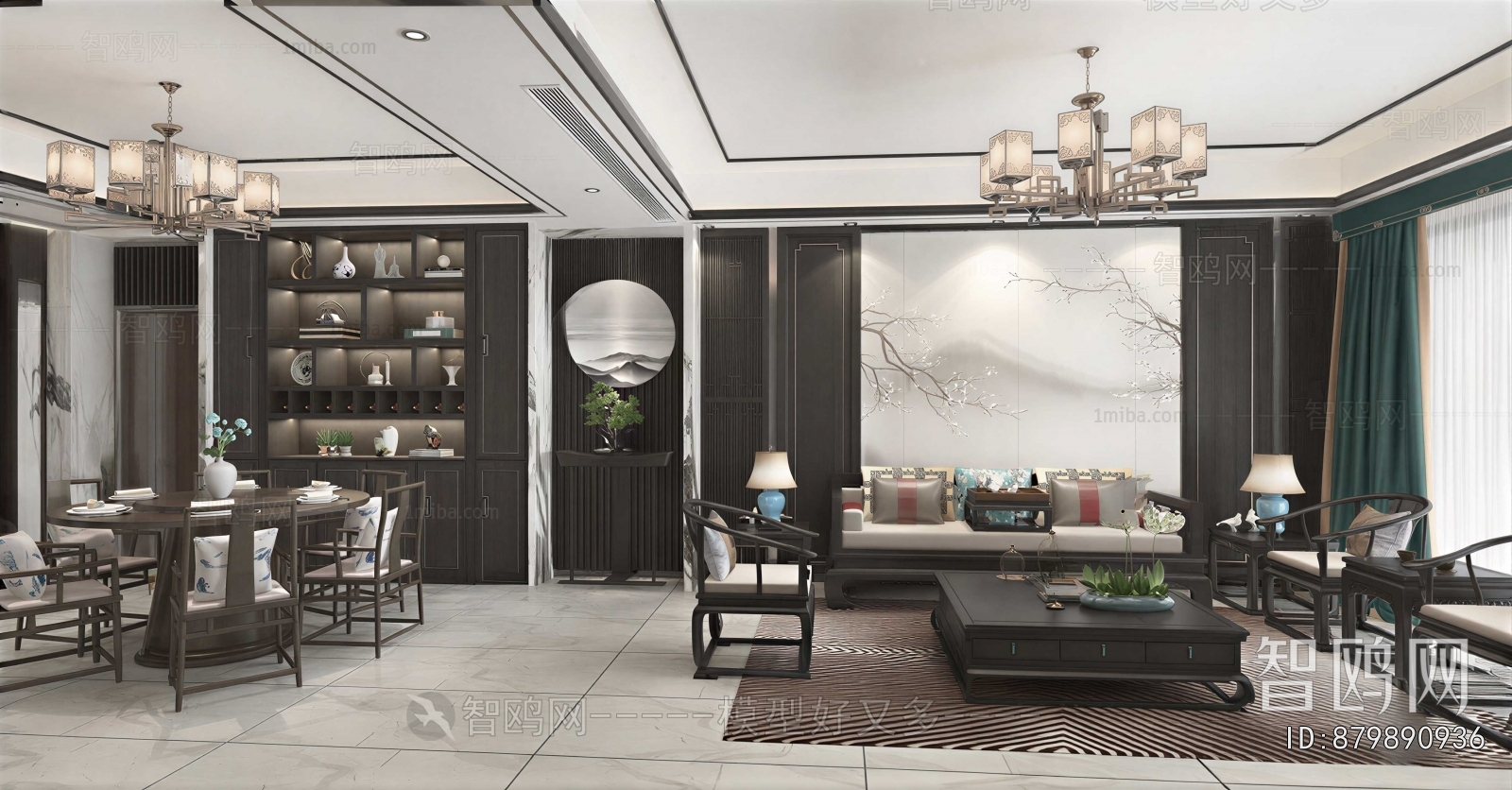 New Chinese Style A Living Room