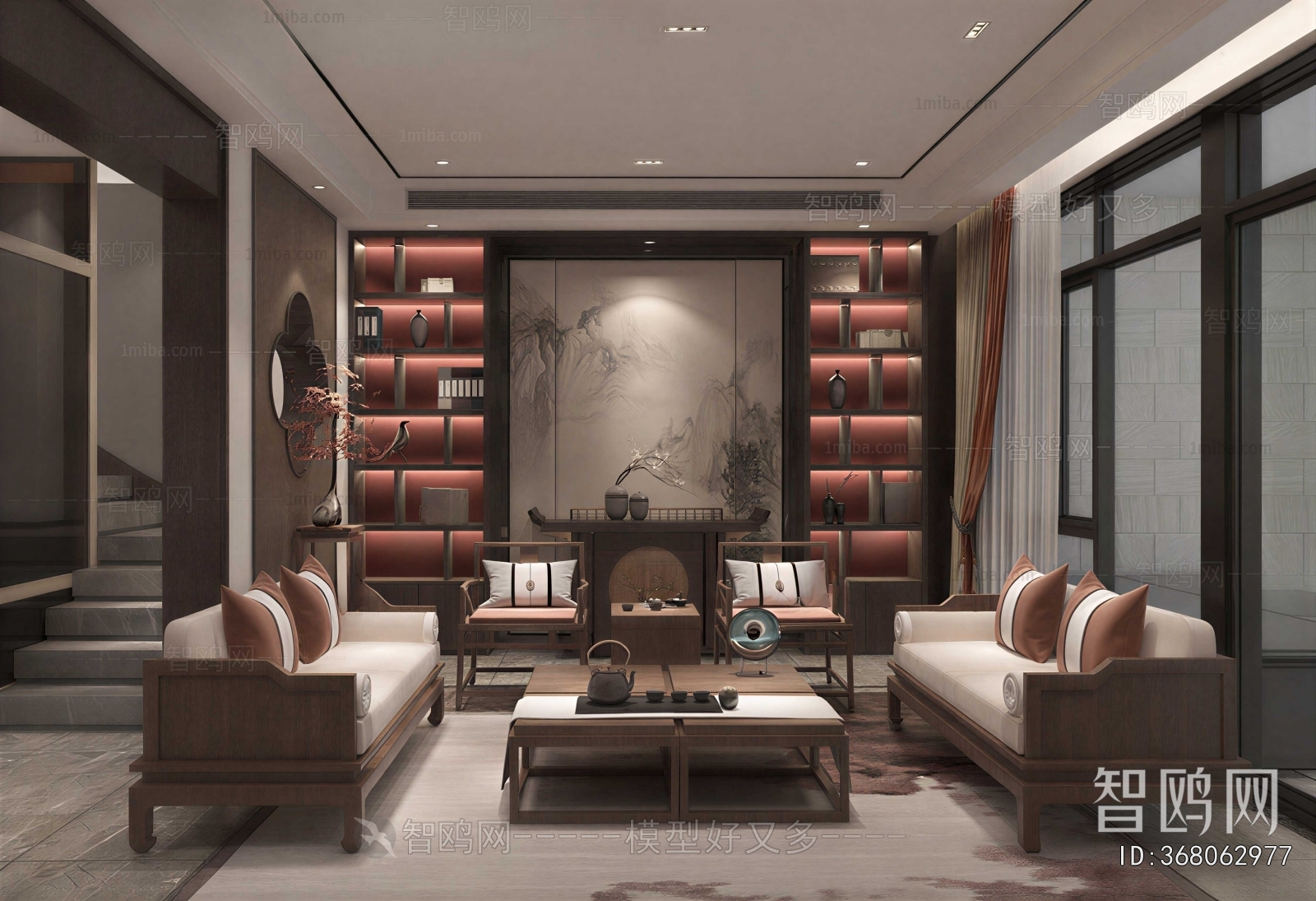 New Chinese Style A Living Room