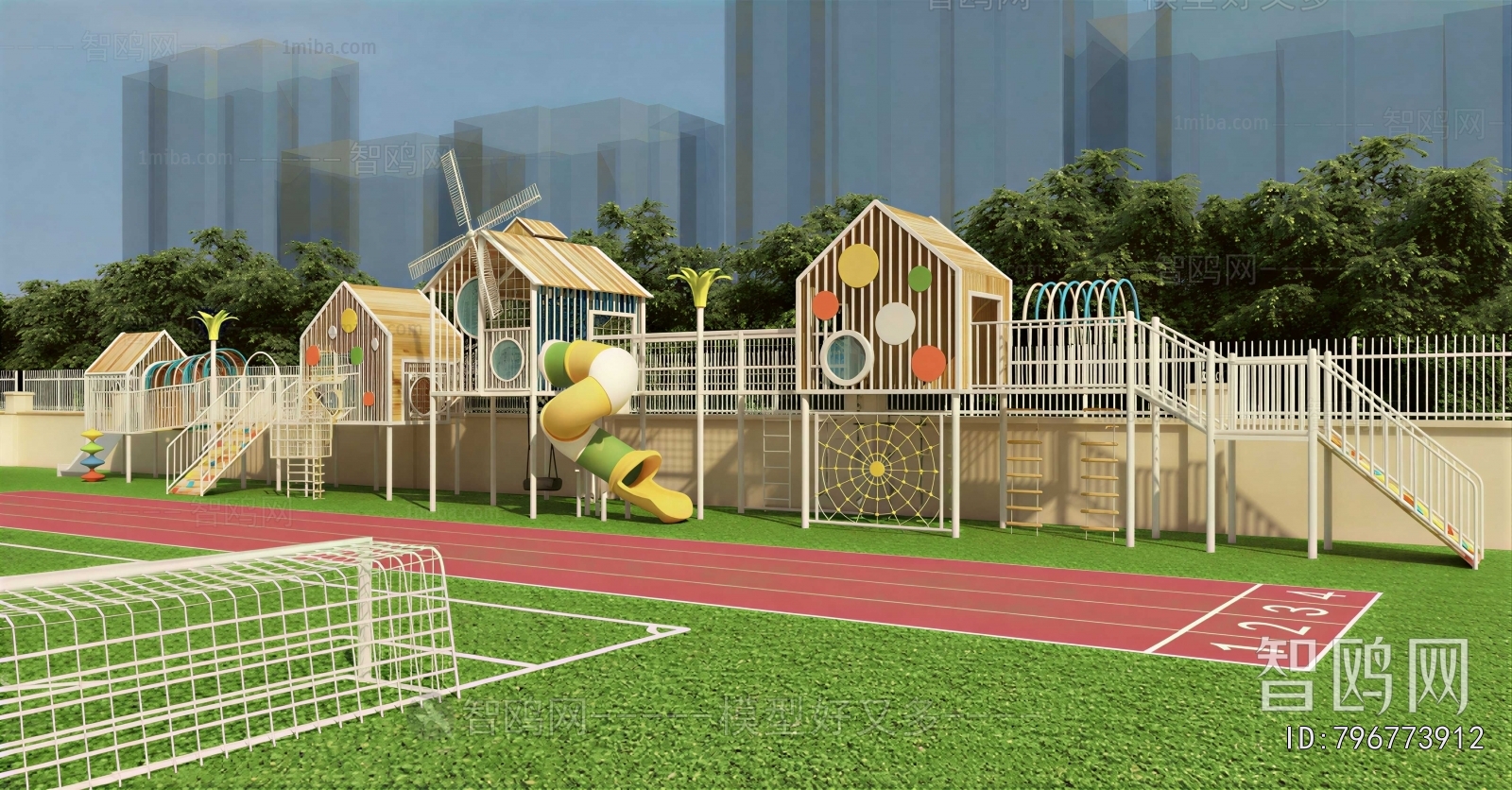 Modern Outdoor Space In Kindergarten