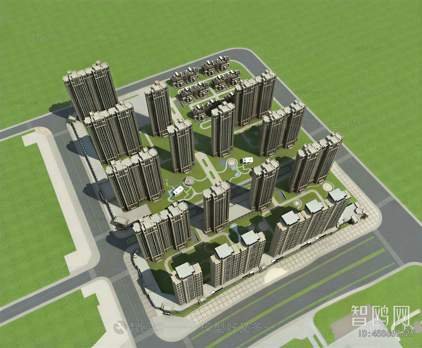 Modern Architectural Bird's-eye View Planning