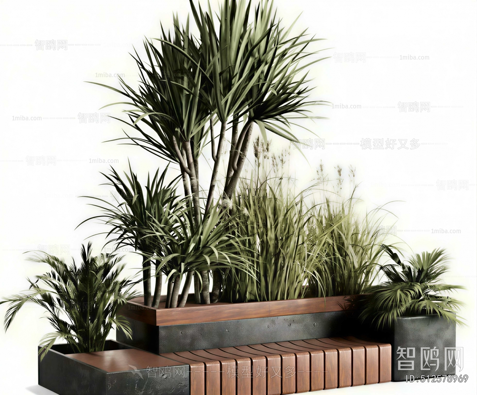 Modern Potted Green Plant