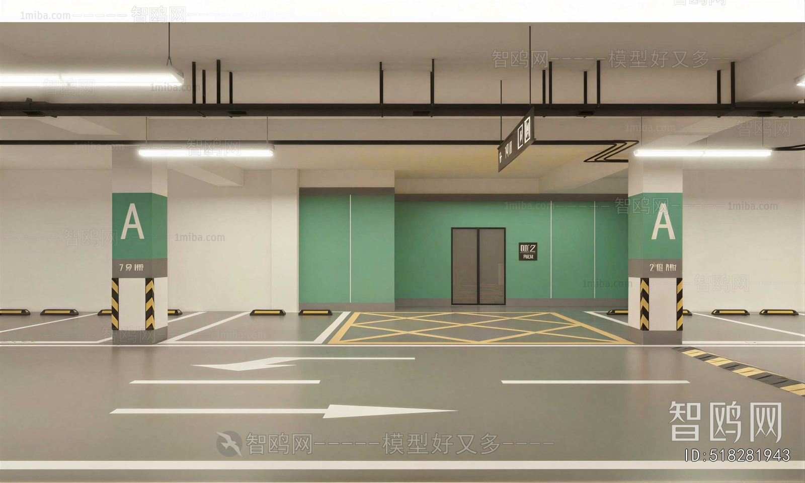 Modern Underground Parking Lot