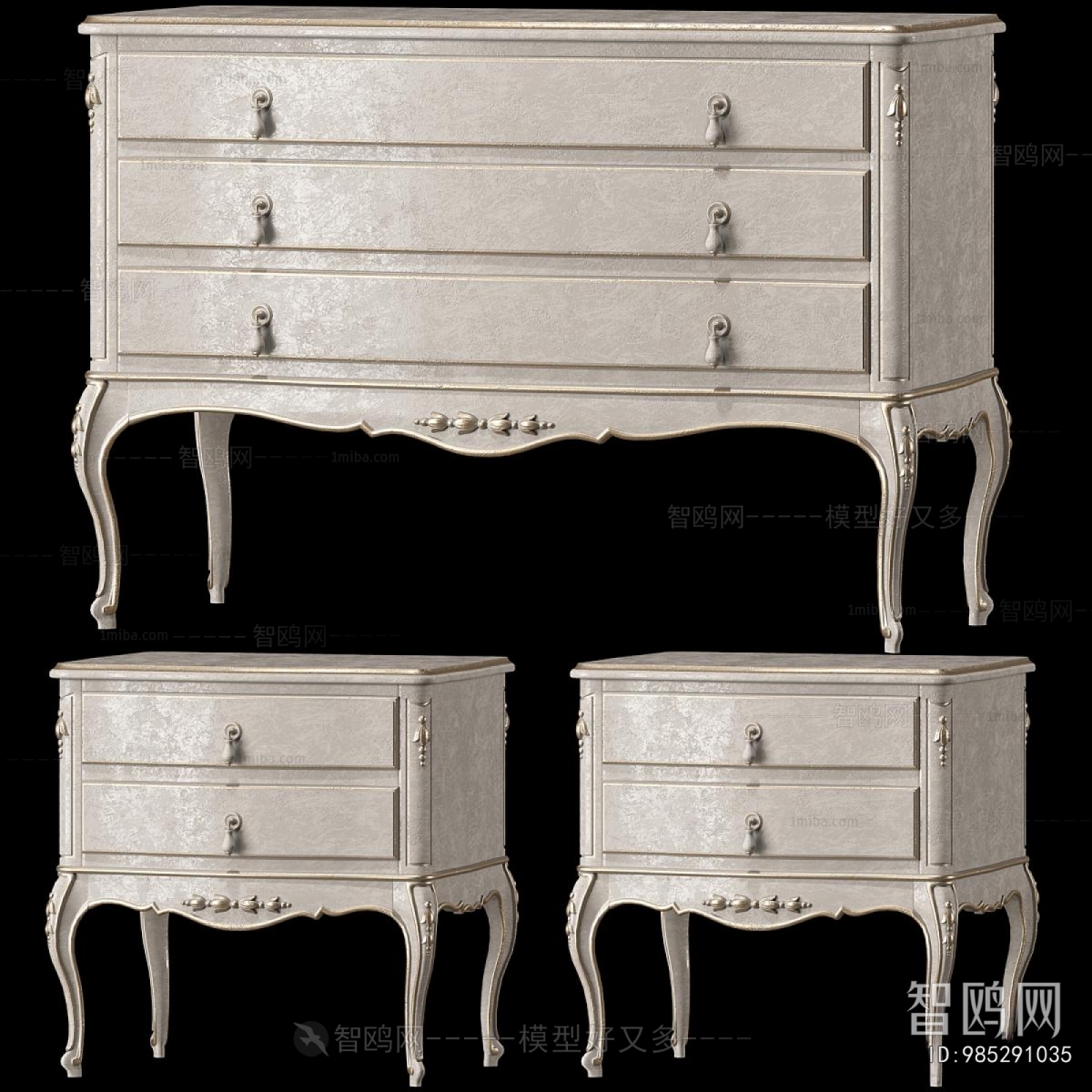 European Style Bedside Cupboard