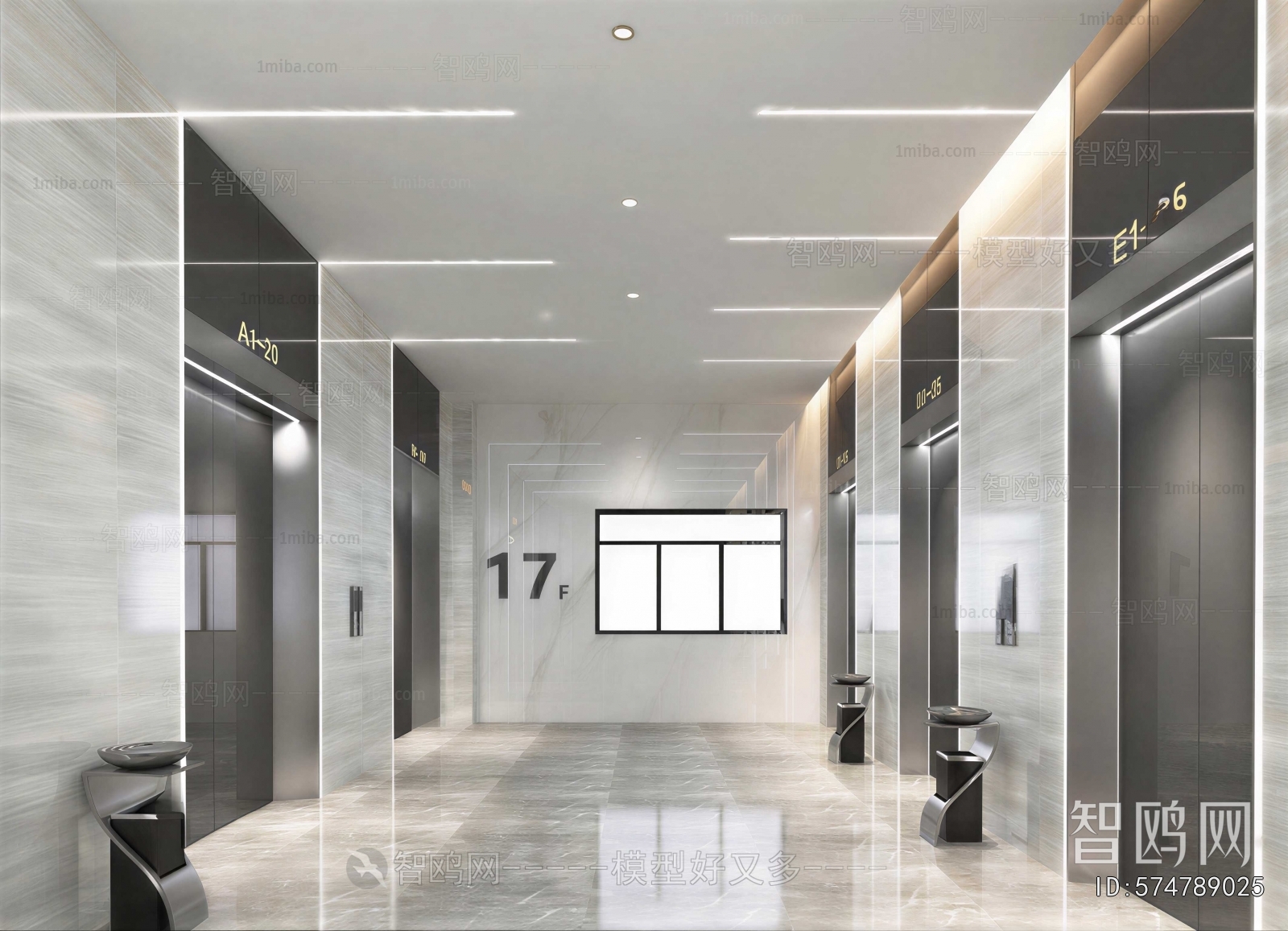 Modern Office Elevator Hall
