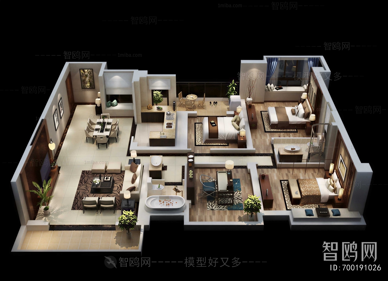 Modern Architectural Bird's-eye View Planning