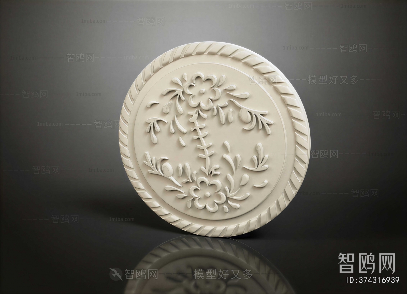 European Style Plaster Carved Top Plate