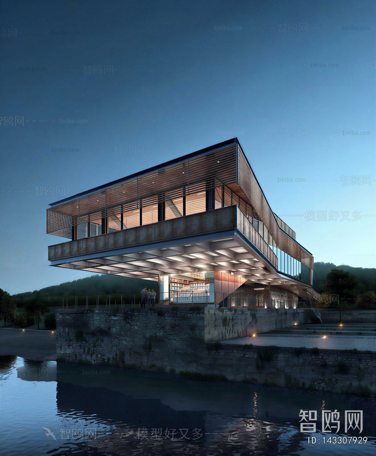 New Chinese Style Appearance Of Commercial Building