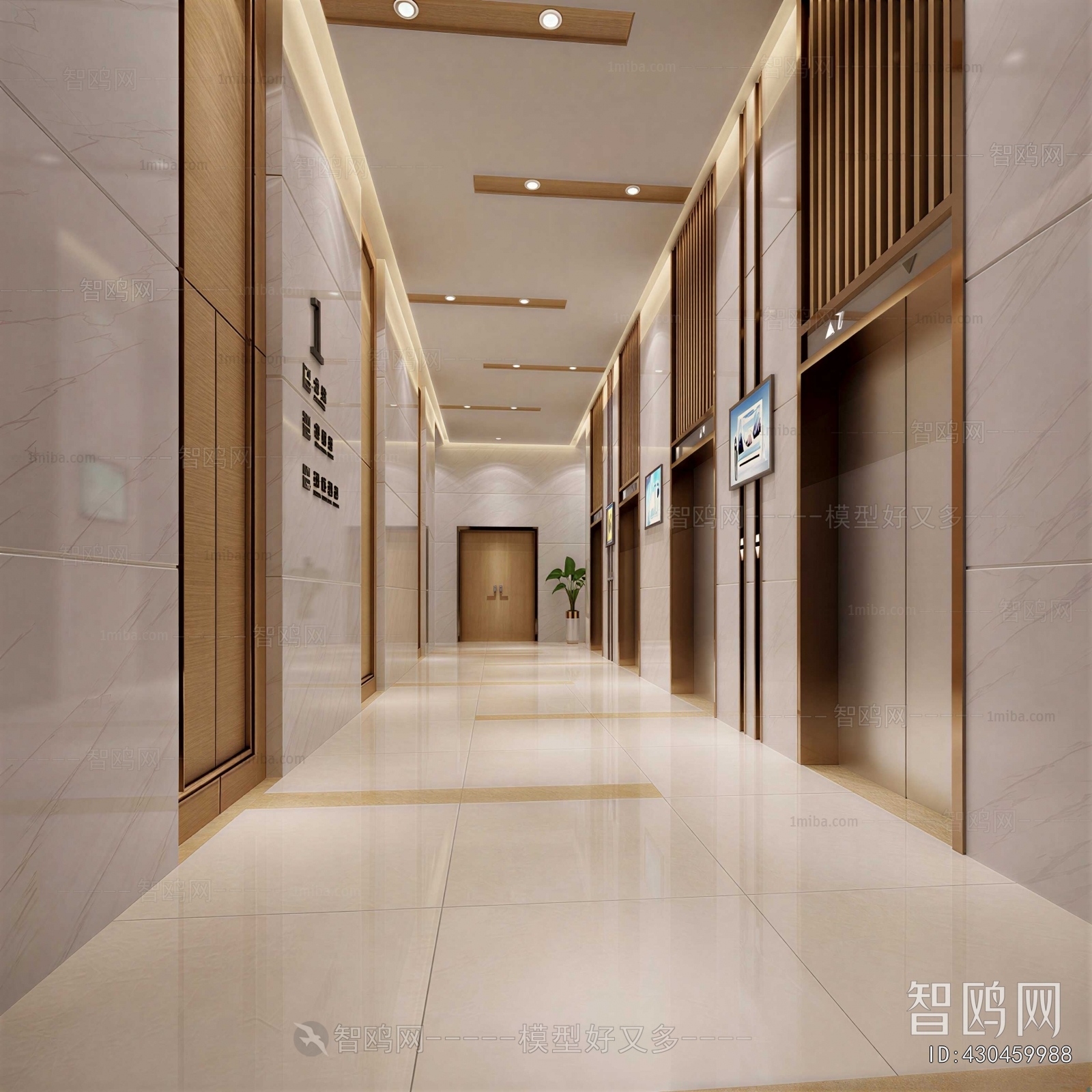 Modern Office Elevator Hall