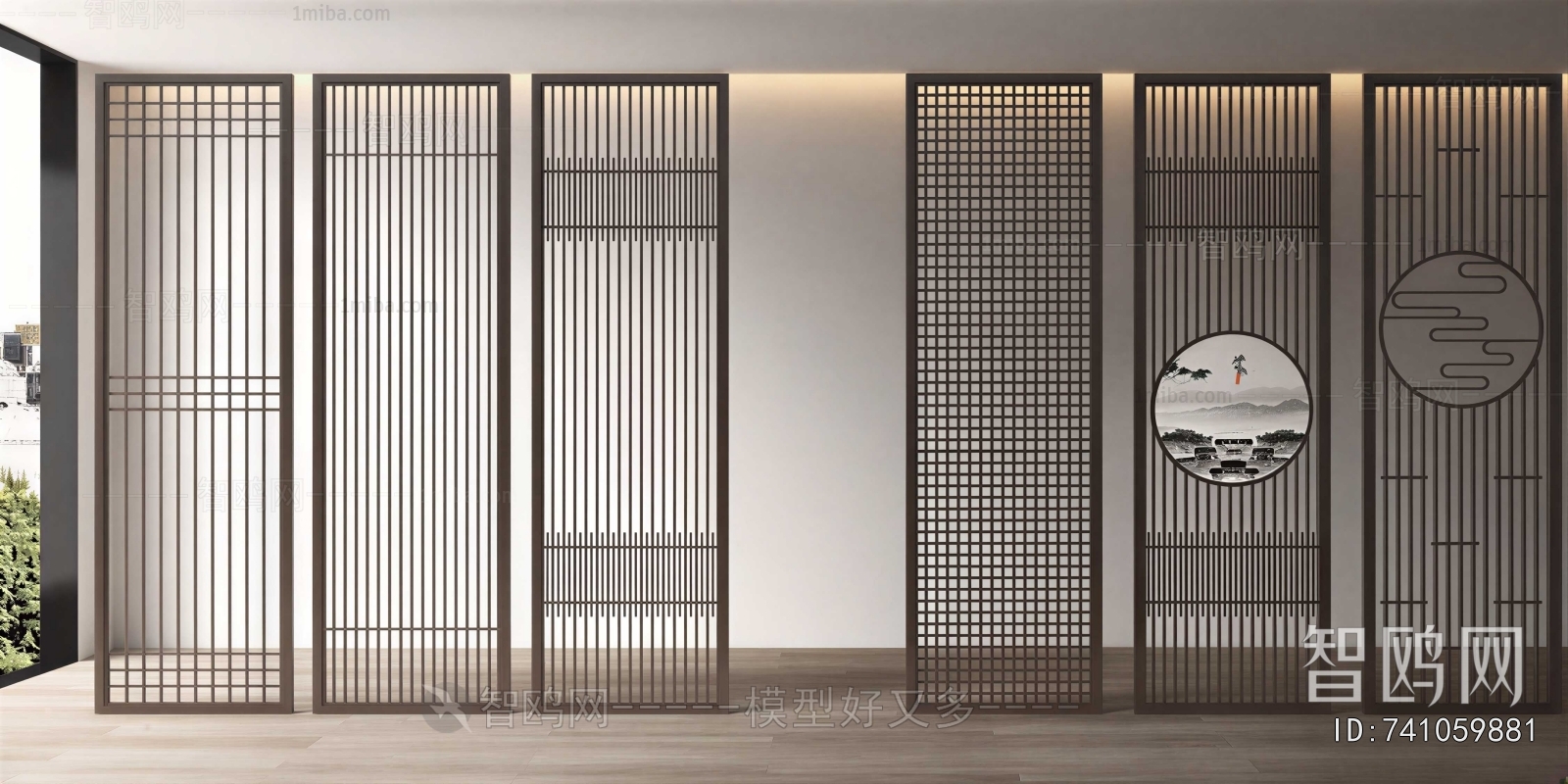 New Chinese Style Wooden Screen Partition