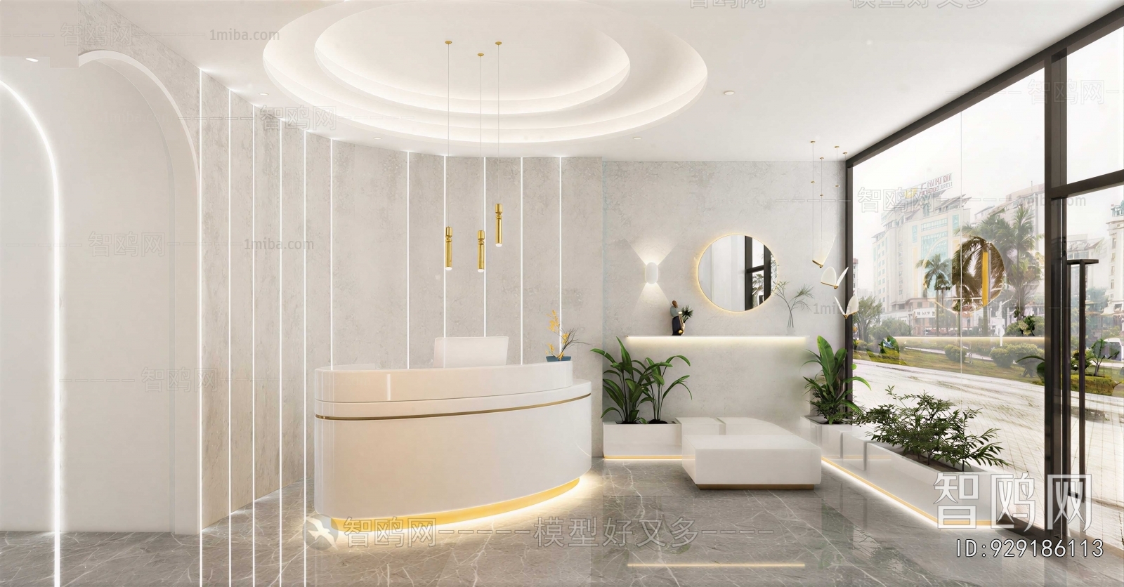 Modern Office Reception Desk