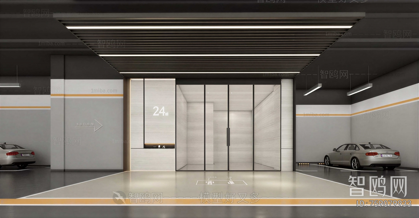 Modern Underground Parking Lot