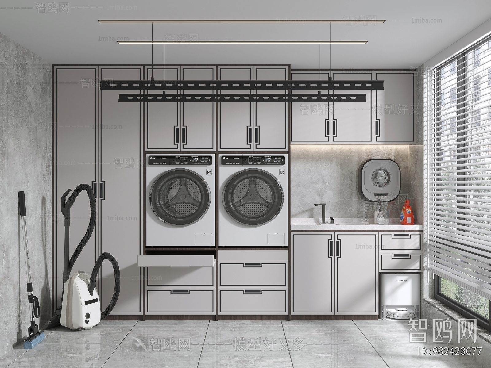 Modern Balcony Laundry Room