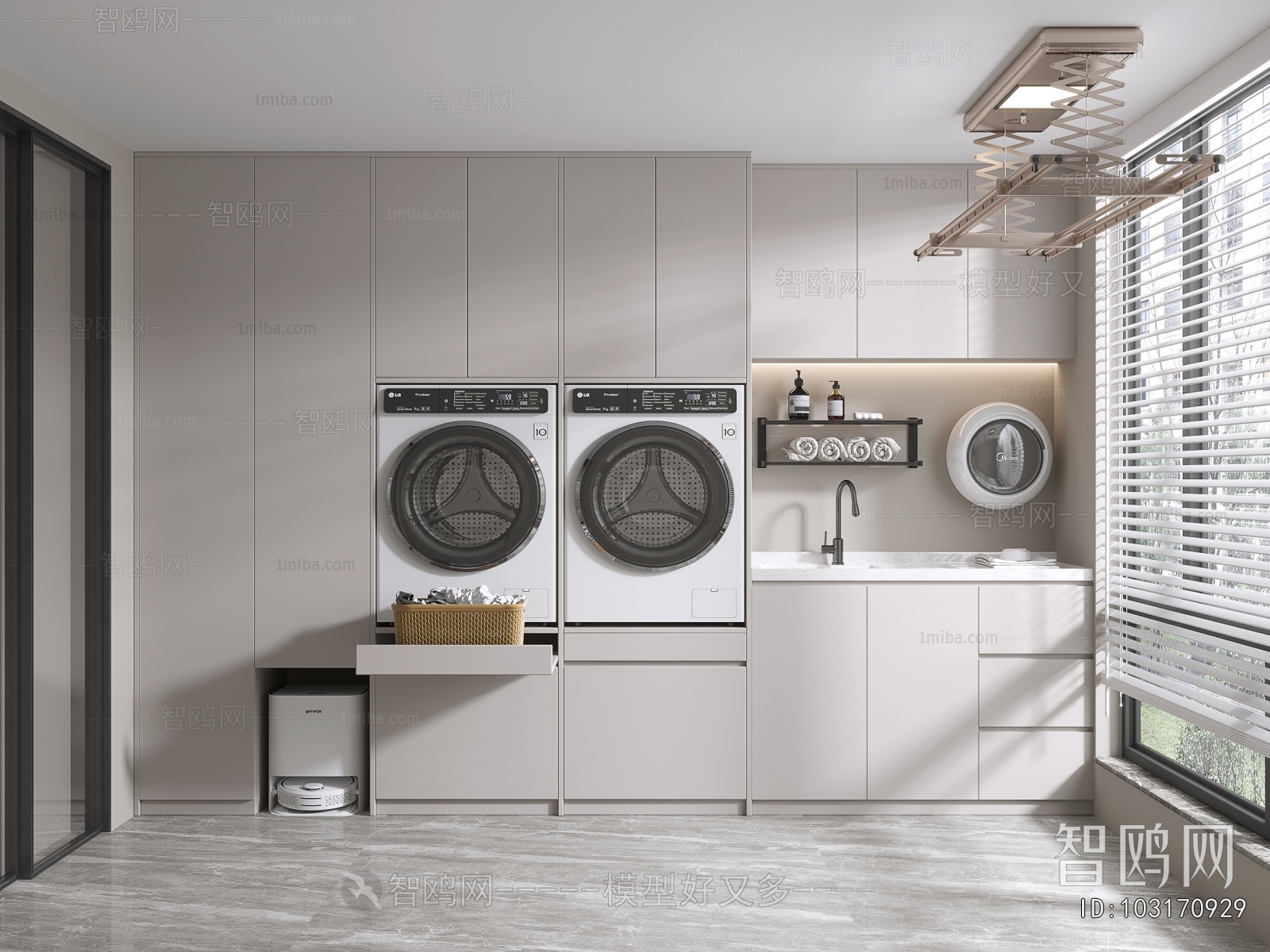 Modern Balcony Laundry Room