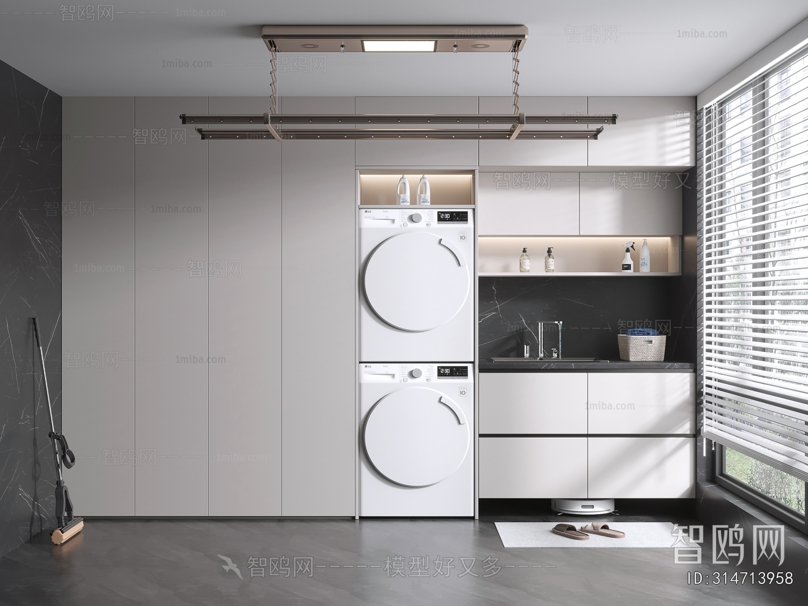 Modern Balcony Laundry Room