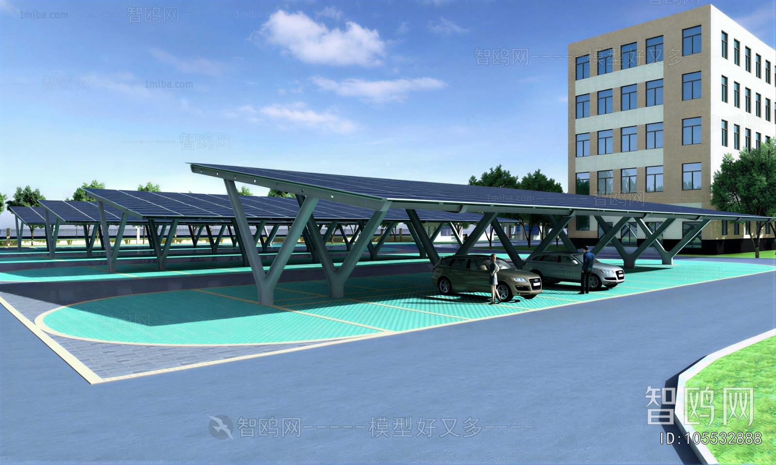 Modern Outdoor Parking Lot
