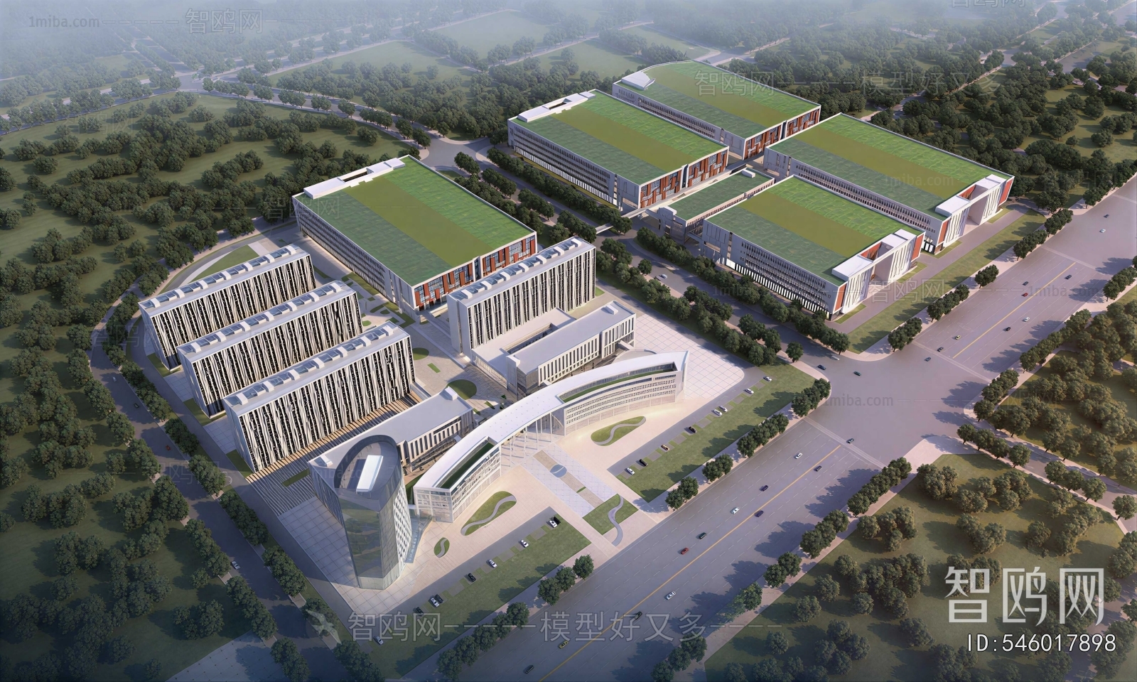 Modern Architectural Bird's-eye View Planning