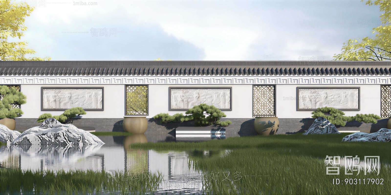New Chinese Style Courtyard/landscape