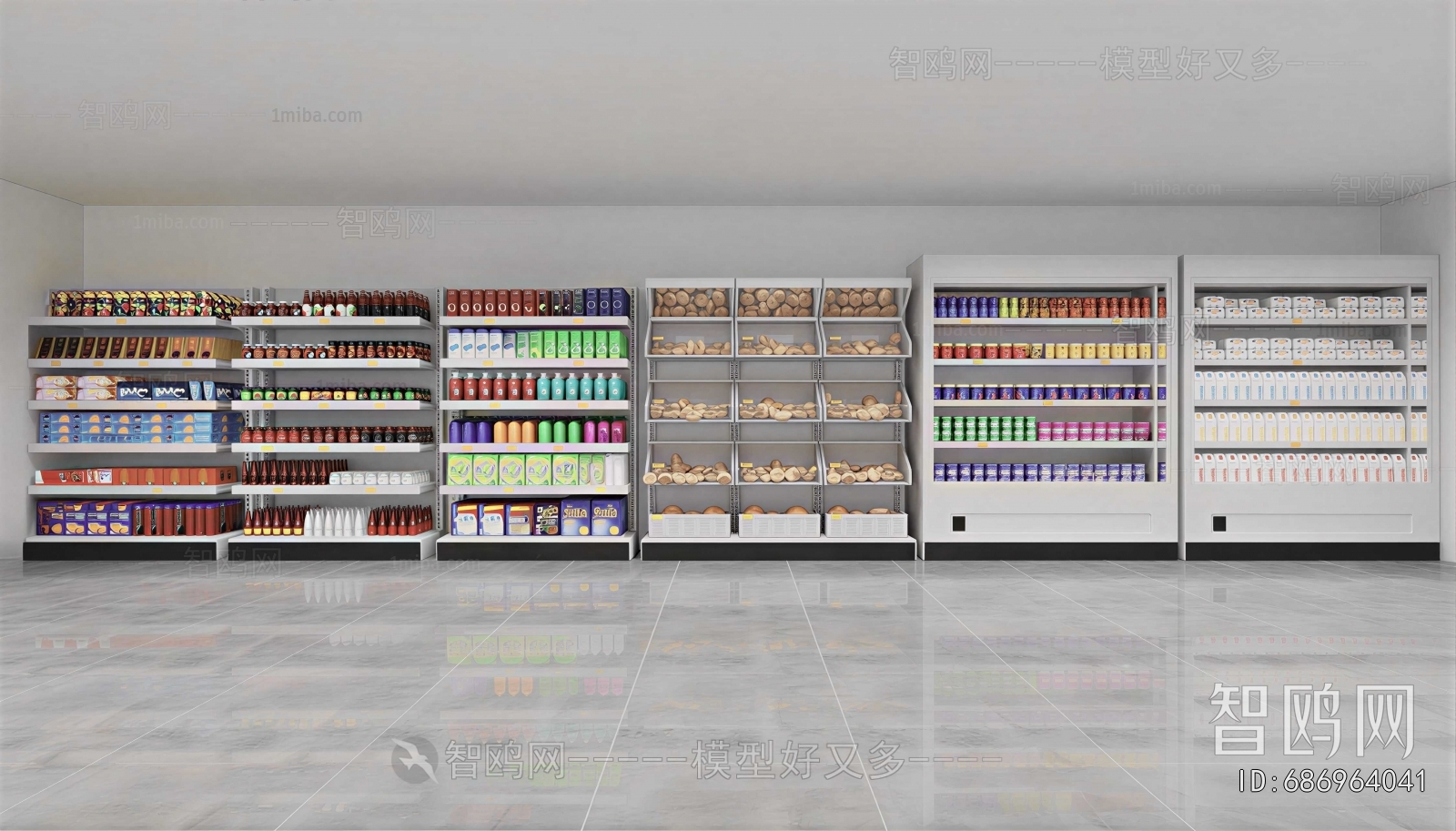 Modern Supermarket Shelf
