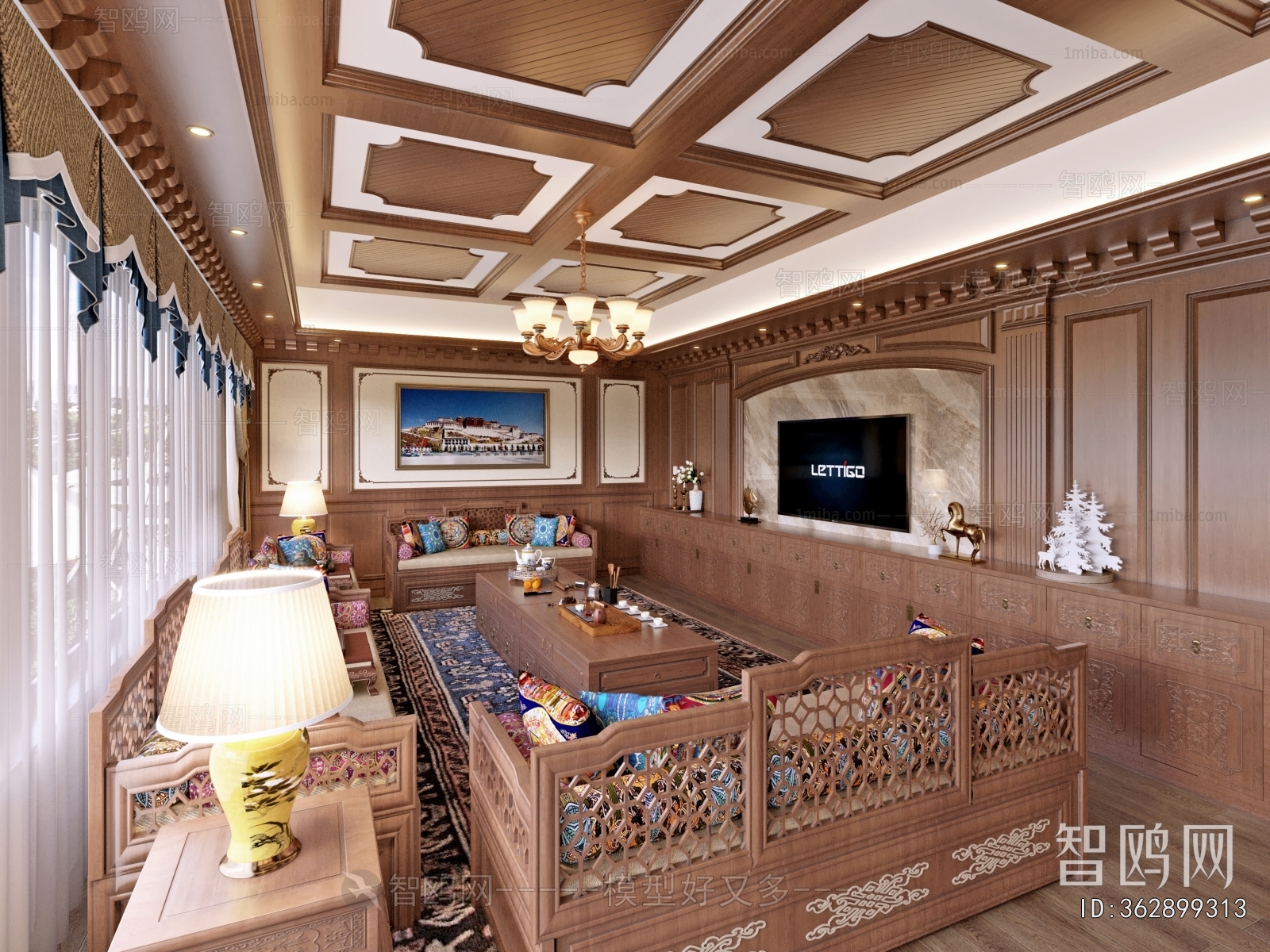 New Chinese Style A Living Room